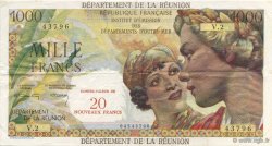 20 NF sur 1000 Francs Union Française ÎLE DE LA RÉUNION  1967 P.55b SUP