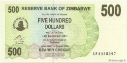 500 Dollars ZIMBABWE  2006 P.43 NEUF