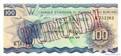 100 Francs BURUNDI  1960 P.05 SUP+
