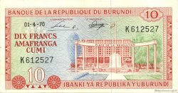10 Francs BURUNDI  1970 P.20b pr.SPL