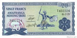 20 Francs BURUNDI  1973 P.21b SUP+