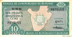 10 Francs BURUNDI  1981 P.33a SUP