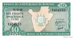 10 Francs BURUNDI  1986 P.33b NEUF