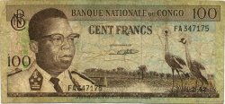 100 Francs RÉPUBLIQUE DÉMOCRATIQUE DU CONGO  1962 P.006a B