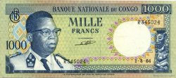 1000 Francs CONGO, DEMOCRATIC REPUBLIC  1964 P.008a VF+