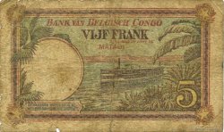 5 Francs CONGO BELGE Matadi 1926 P.08c B