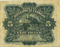 5 Francs CONGO BELGE  1943 P.13Ab TB