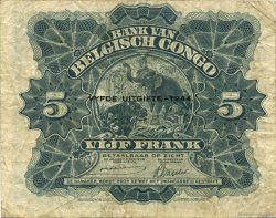 5 Francs CONGO BELGE  1944 P.13Ac TB