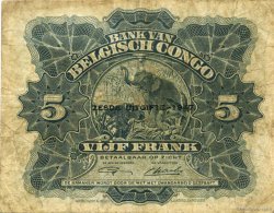 5 Francs CONGO BELGE  1947 P.13Ad TB