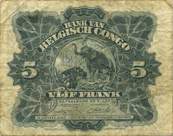 5 Francs CONGO BELGE  1949 P.13B TB