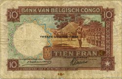 10 Francs CONGO BELGE  1942 P.14Ba pr.TB
