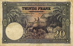 20 Francs CONGO BELGE  1942 P.15A TB