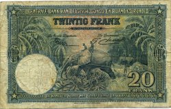 20 Francs CONGO BELGE  1952 P.23 B+