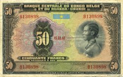 50 Francs CONGO BELGE  1952 P.24 TTB