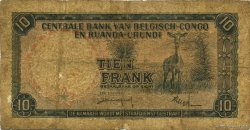 10 Francs CONGO BELGE  1957 P.30b B