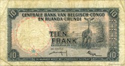 10 Francs CONGO BELGE  1959 P.30b TB