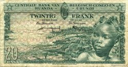 20 Francs CONGO BELGE  1957 P.31 TB+