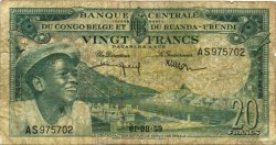 20 Francs CONGO BELGE  1959 P.31 B