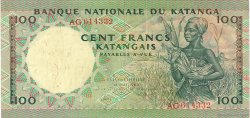 100 Francs KATANGA  1962 P.12a TTB