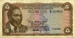 5 Shillings KENYA  1966 P.01a TB