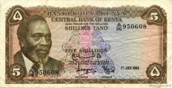 5 Shillings KENYA  1968 P.01c TTB