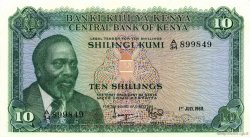 10 Shillings KENYA  1969 P.07a pr.NEUF