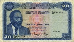 20 Shillings KENYA  1969 P.08a TB+