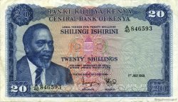 20 Shillings KENYA  1969 P.08a TTB