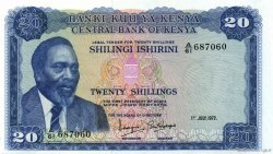 20 Shillings KENYA  1972 P.08c pr.NEUF