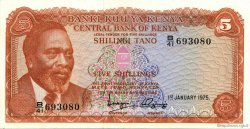 5 Shillings KENYA  1975 P.11b SPL