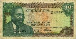 10 Shillings KENYA  1975 P.12a TB
