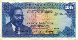 20 Shillings KENYA  1976 P.13c TTB+