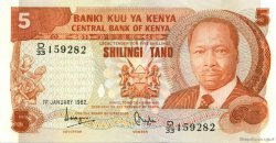 5 Shillings KENYA  1982 P.19b SPL