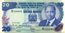 20 Shillings KENYA  1984 P.21c TTB