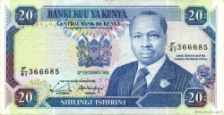 20 Shillings KENYA  1988 P.25a TTB+