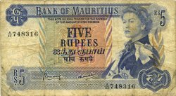 5 Rupees ÎLE MAURICE  1967 P.30c B