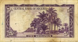 5 Shillings NIGERIA  1958 P.02 TB+