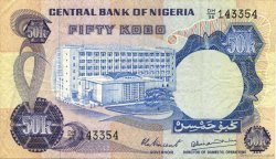 50 Kobo NIGERIA  1973 P.14d TTB