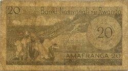 20 Francs RWANDA  1976 P.06e AB