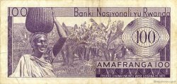 100 Francs RWANDA  1969 P.08a TB+