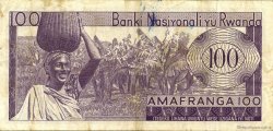 100 Francs RWANDA  1974 P.08c TB