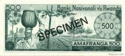 500 Francs Spécimen RWANDA  1969 P.09s1 pr.NEUF