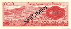 1000 Francs Spécimen RWANDA  1971 P.10s2 SPL