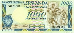 1000 Francs RUANDA  1988 P.21a FDC