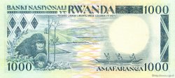 1000 Francs RUANDA  1988 P.21a FDC