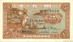 5 Francs RWANDA BURUNDI  1960 P.01a SUP