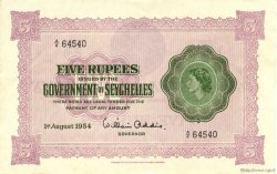 5 Rupees SEYCHELLES  1954 P.11a SUP à SPL