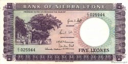 5 Leones SIERRA LEONA  1964 P.03a EBC