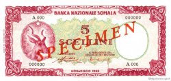 5 Scellini Spécimen SOMALIE  1962 P.01s NEUF