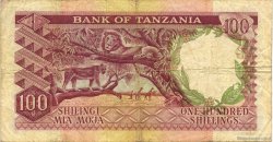 100 Shillings TANZANIE  1966 P.05b TB